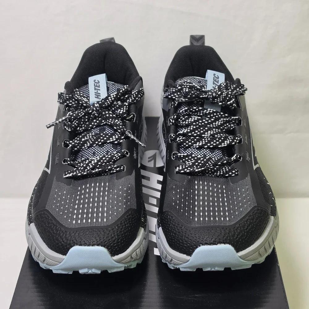 Hi-Tec Womens Trail Running Shoes Black Microchip Grey Blue 1930427 Size 8